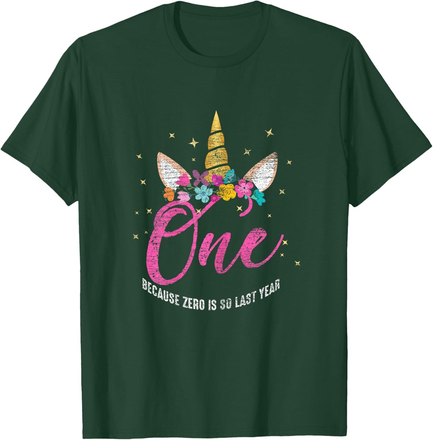 1 Year Old Birthday Girl Gifts Unicorn 1st Birthday T-Shirt - T-Shirt | Forest