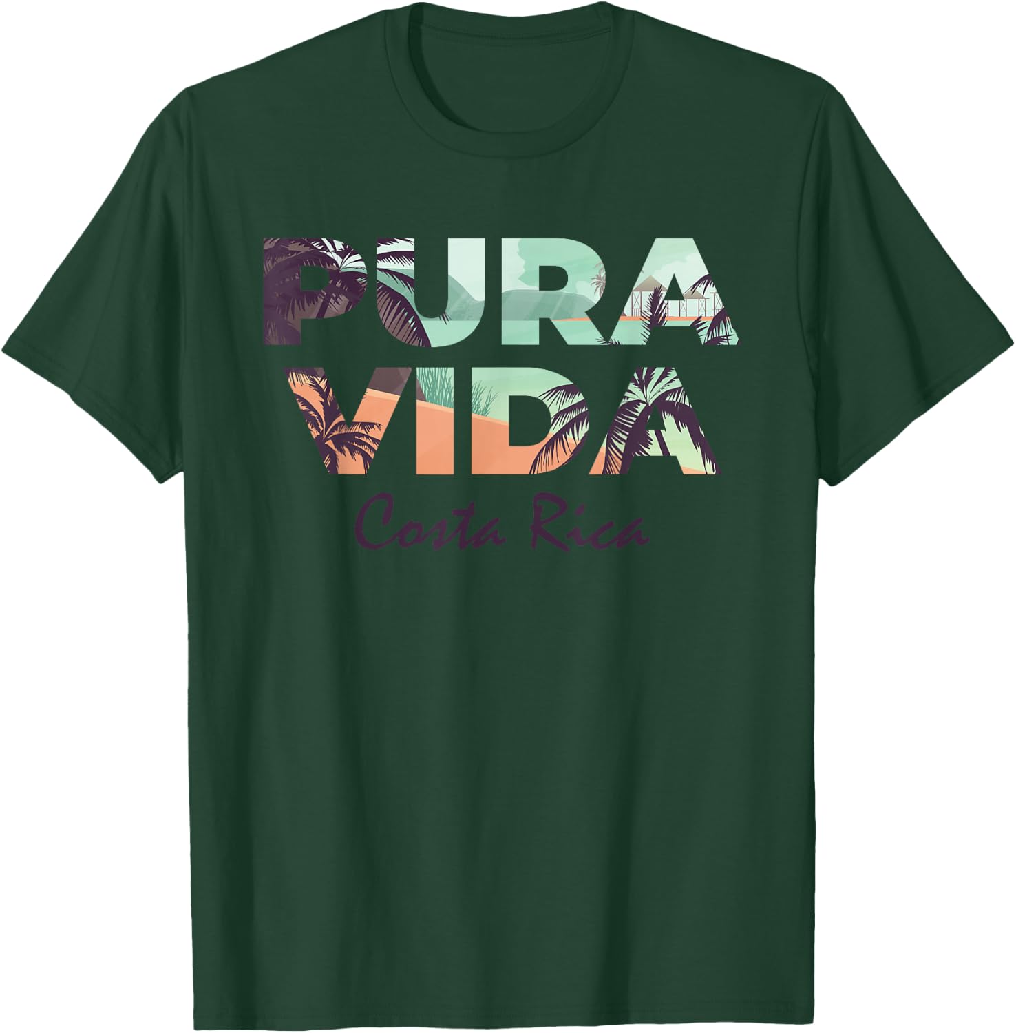 Pura Vida Costa Rica Shirt Colorful Tropical Beach T-Shirt - T-Shirt | Forest
