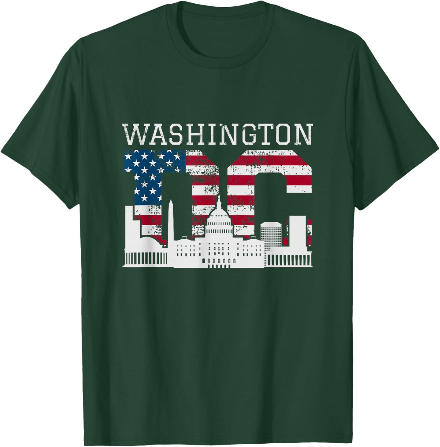 Washington DC Capitol Hill USA Flag Souvenir T-Shirt - T-Shirt | Forest