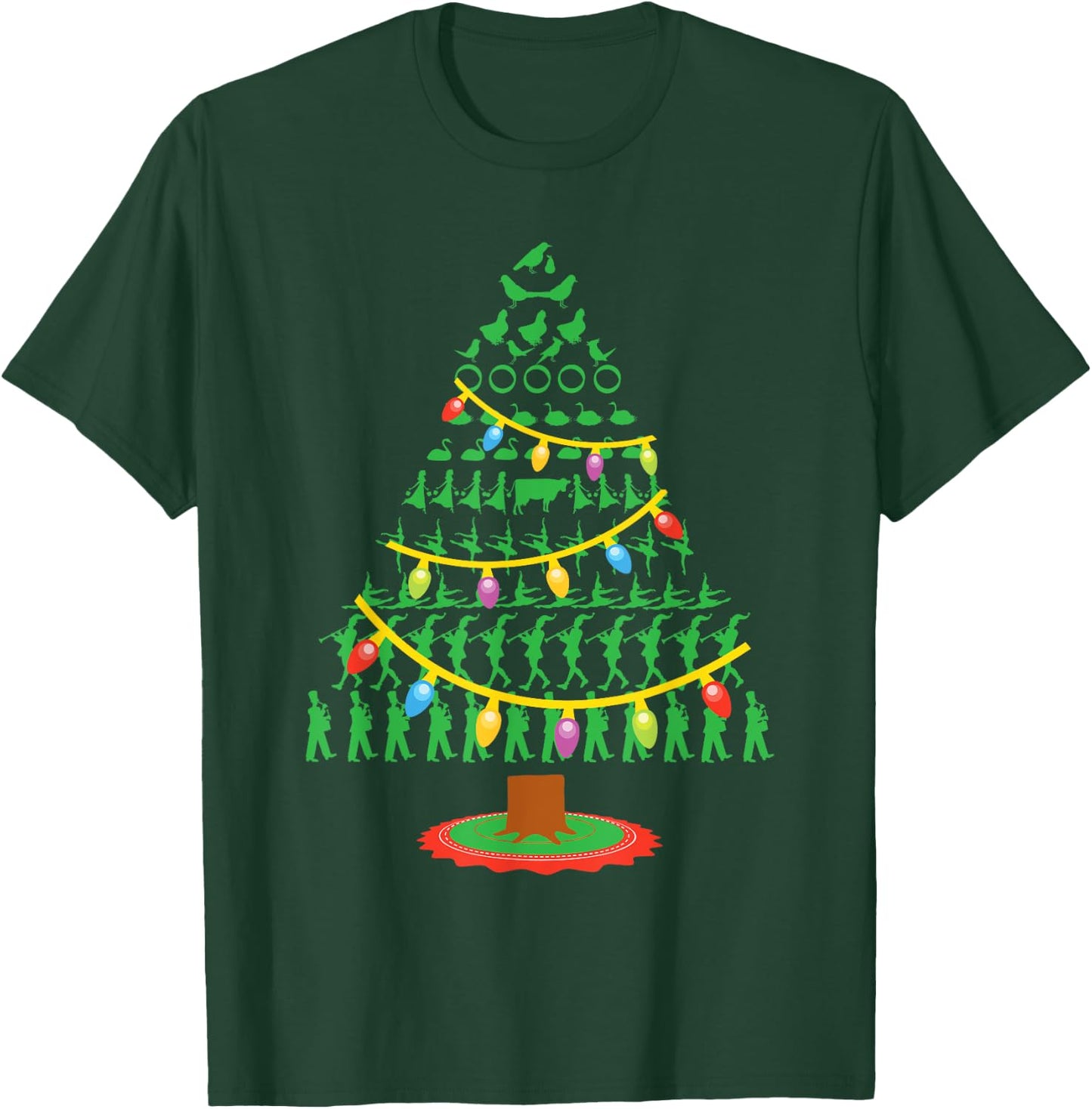 Twelve Days of Christmas Tree T Shirt T-Shirt - T-Shirt | Forest
