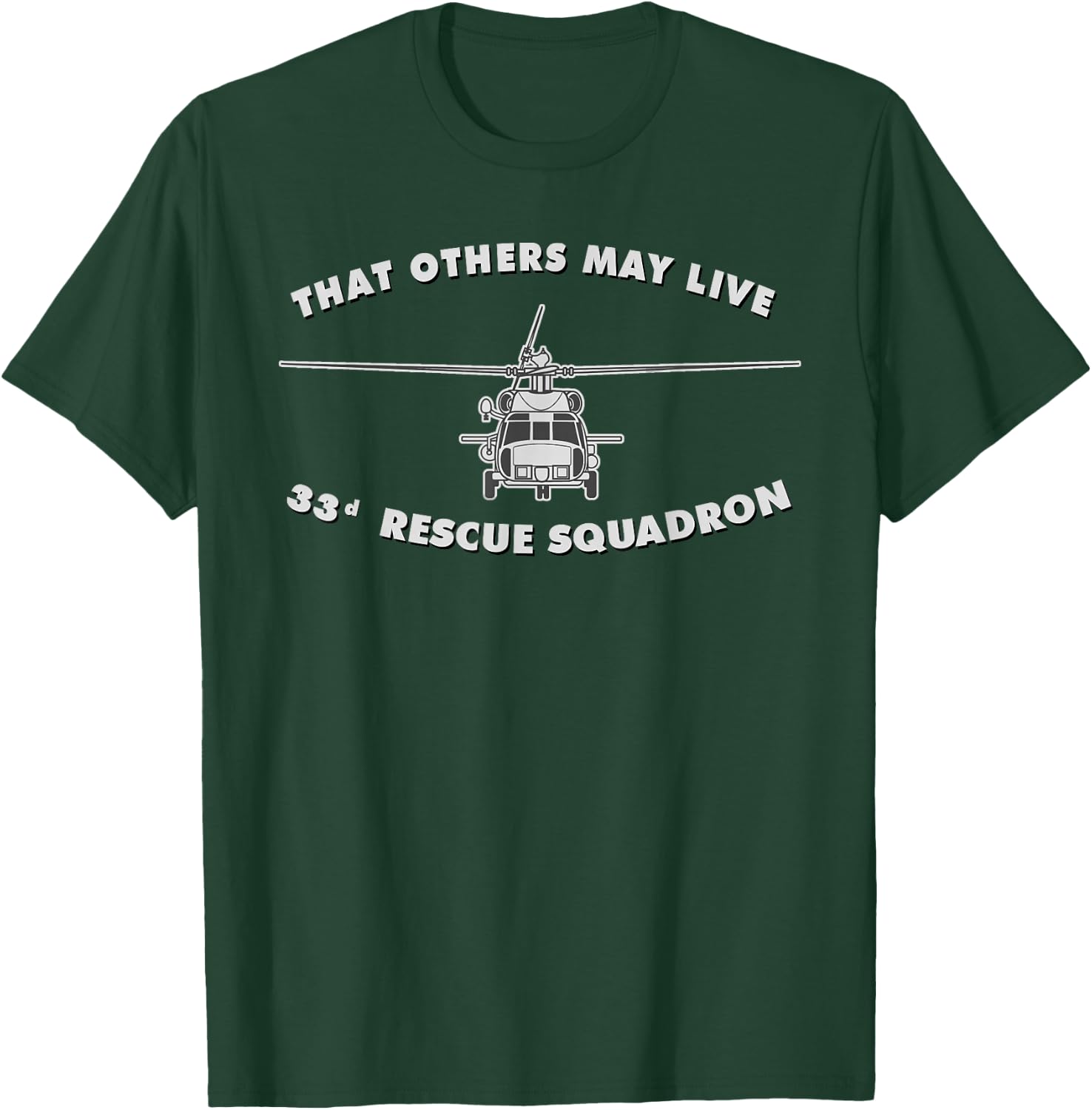 33rd Rescue Squadron HH-60 Pave Hawk Helicopter T-Shirt - T-Shirt | Forest