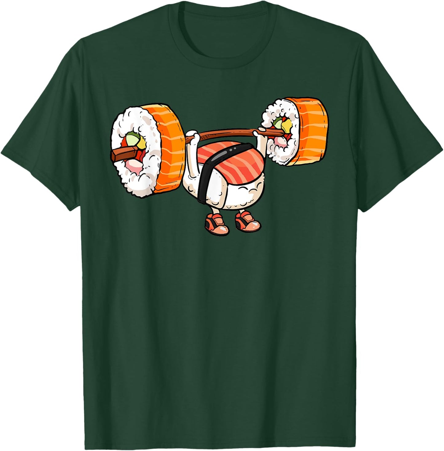 Sushi Weight Lifting Shirt Fitness Workout Training Gym T-Shirt - T-Shirt | Forest