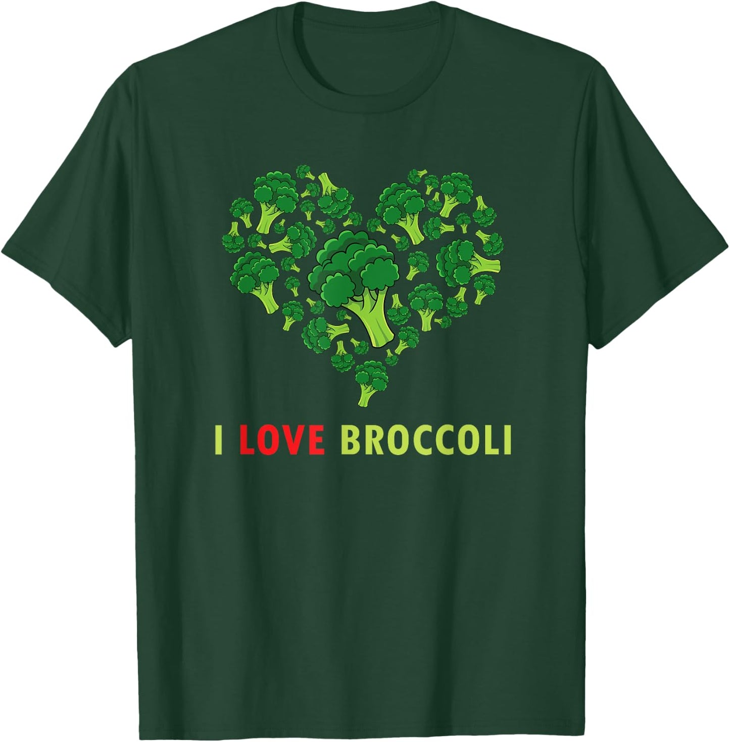 Funny Broccoli Gift - I Love Broccoli - Kids Vegetarian Keto T-Shirt - T-Shirt | Forest