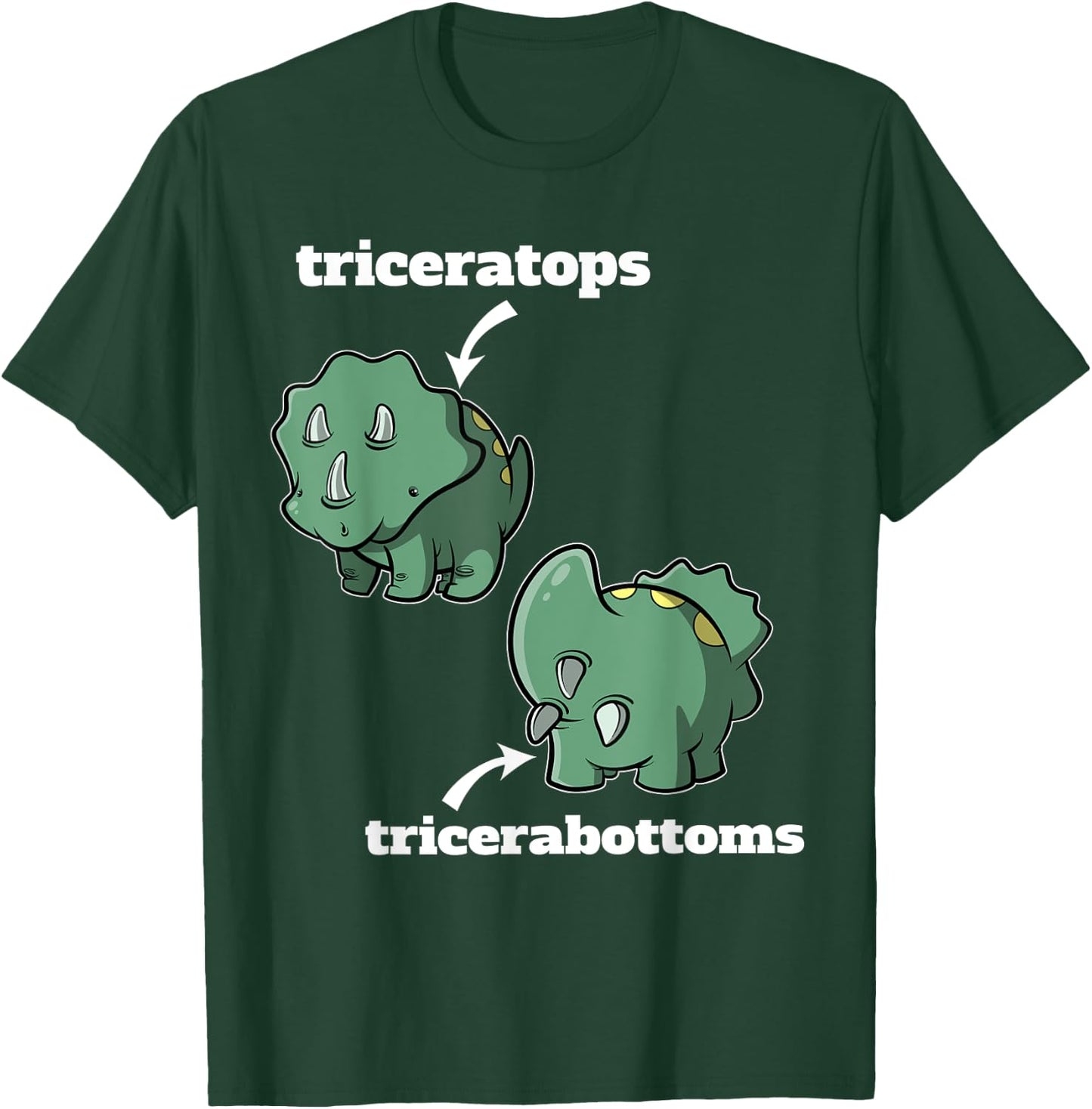 Triceratops Tricerabottoms Funny Dinosaur T-Shirt - T-Shirt | Forest