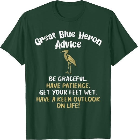 Blue Heron Bird T-Shirt - T-Shirt | Forest