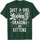 Just A Girl Who Loves Dragons And Kittens Gift Women T-Shirt - T-Shirt | Forest