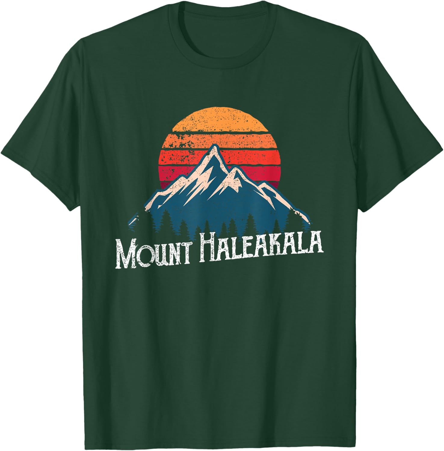 Hawaiian Mount Haleakala Volcano Mountain Retro T Shirt T-Shirt - T-Shirt | Forest