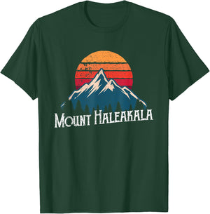 Hawaiian Mount Haleakala Volcano Mountain Retro T Shirt T-Shirt - T-Shirt | Forest