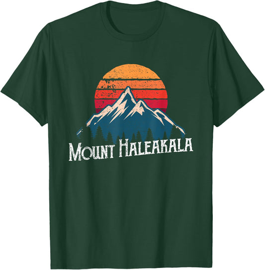 Hawaiian Mount Haleakala Volcano Mountain Retro T Shirt T-Shirt - T-Shirt | Forest