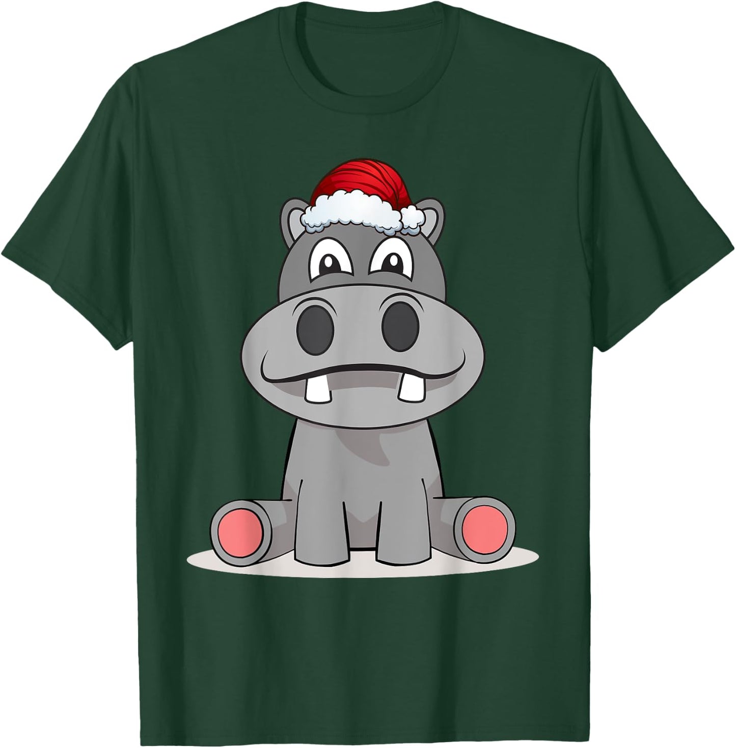 Hippopotamus Christmas | Happy Hippo Gift T-Shirt - T-Shirt | Forest