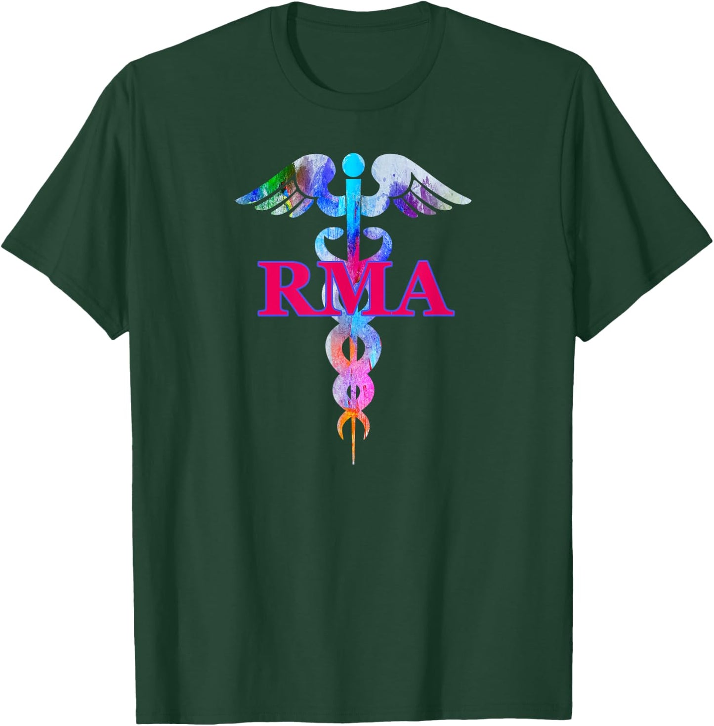 RMA Registered Medical Assistant Caduceus Gifts T-Shirt - T-Shirt | Forest