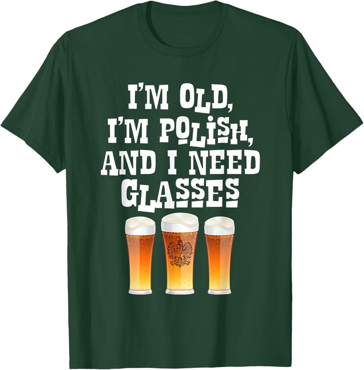 Im Old And Polish And I Need Glasses T Shirt Dziadek Gift T-Shirt - T-Shirt | Forest