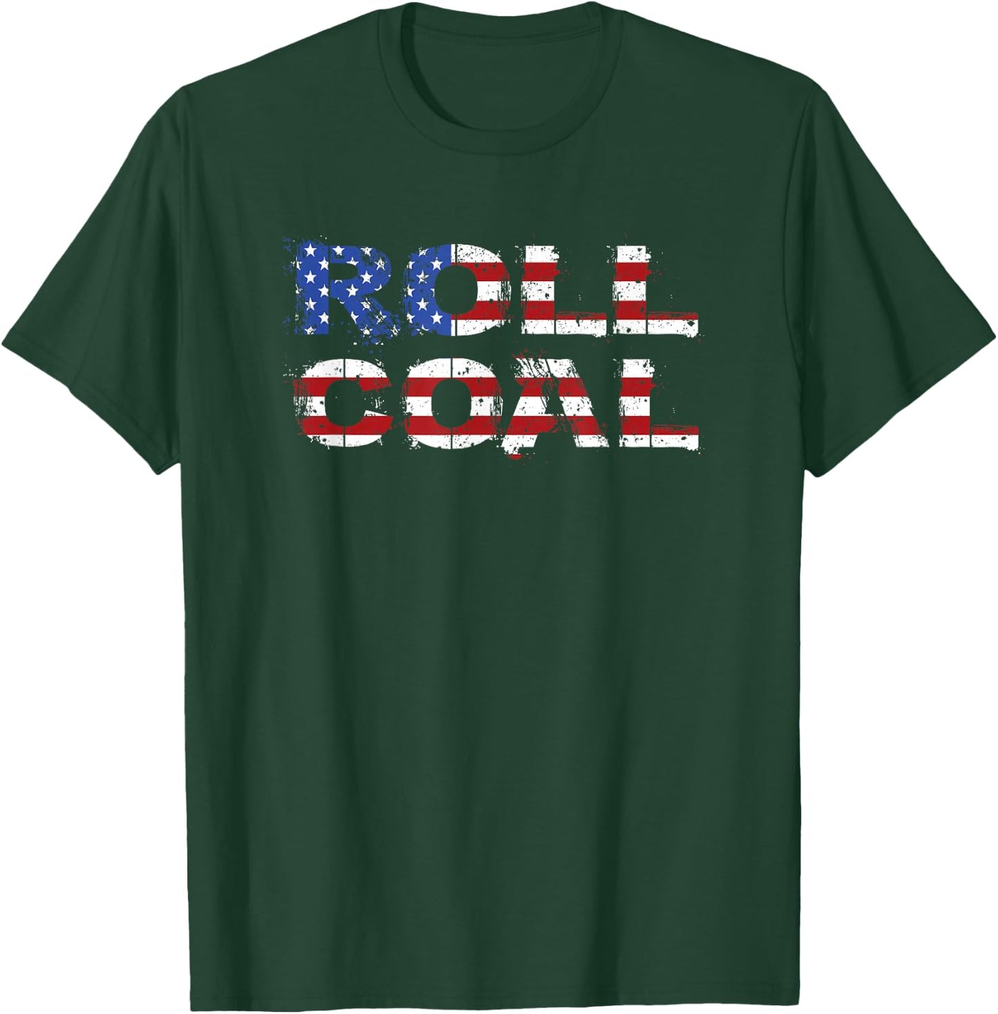 Diesel Roll Coal USA Flag Turbo Diesels Power Gift T-Shirt - T-Shirt | Forest