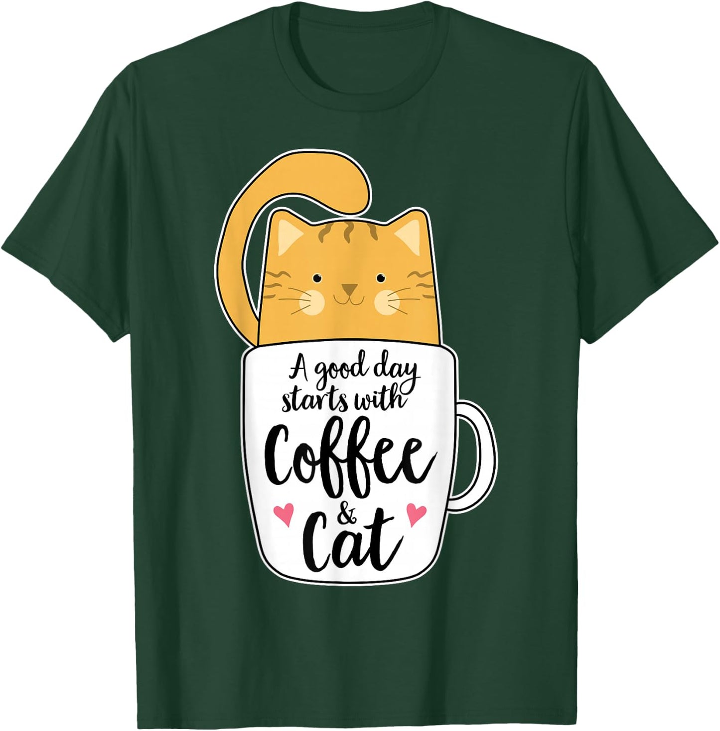 Funny Orange Cat Coffee Quote for Cat Mom & Women T-Shirt - T-Shirt | Forest