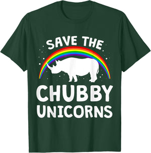 Funny Save The Chubby Unicorns Shirt Rhino Lover Gift T-Shirt - T-Shirt | Forest