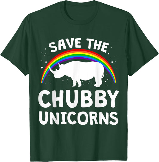 Funny Save The Chubby Unicorns Shirt Rhino Lover Gift T-Shirt - T-Shirt | Forest