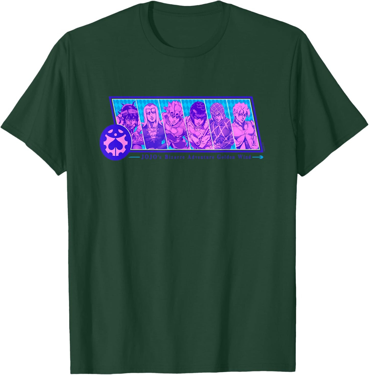JoJo's Bizarre Adventure Group Crest Badge Anime T-Shirt - T-Shirt | Forest