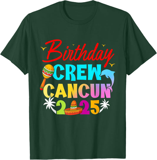 Mexico Cancun Birthday Boy Trip Vacation 2025 Matching Group T-Shirt - T-Shirt | Forest