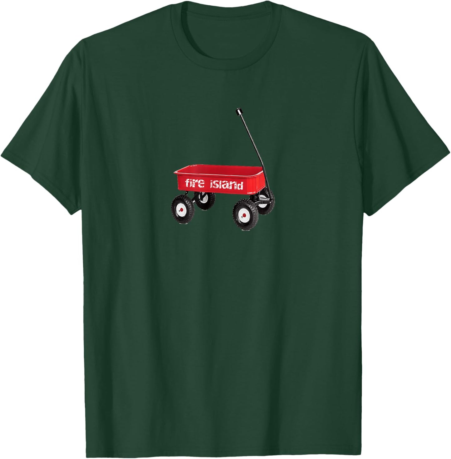 Fire Island red wagon summer beach vacation LI New York T-Shirt - T-Shirt | Forest