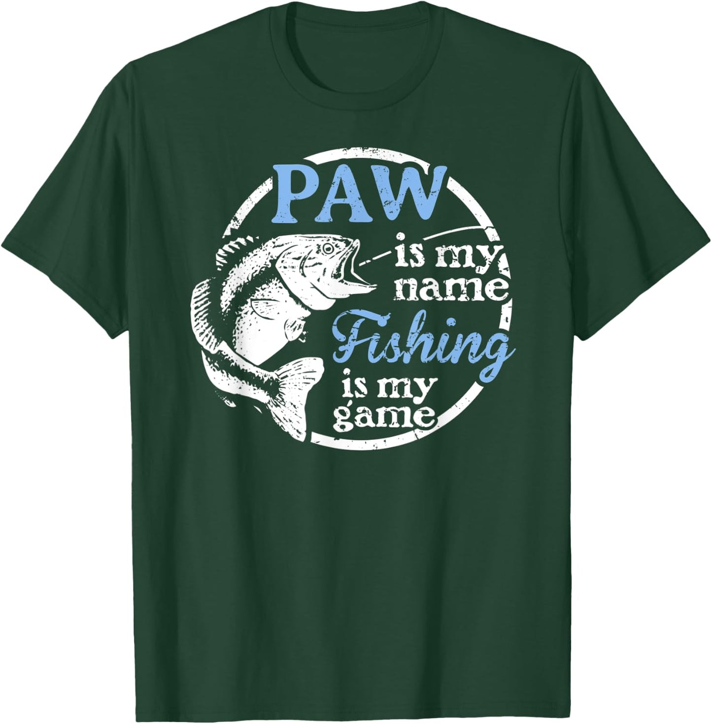 Fishing Paw Fathers Day Gift Dad fisherman T-Shirt - T-Shirt | Forest