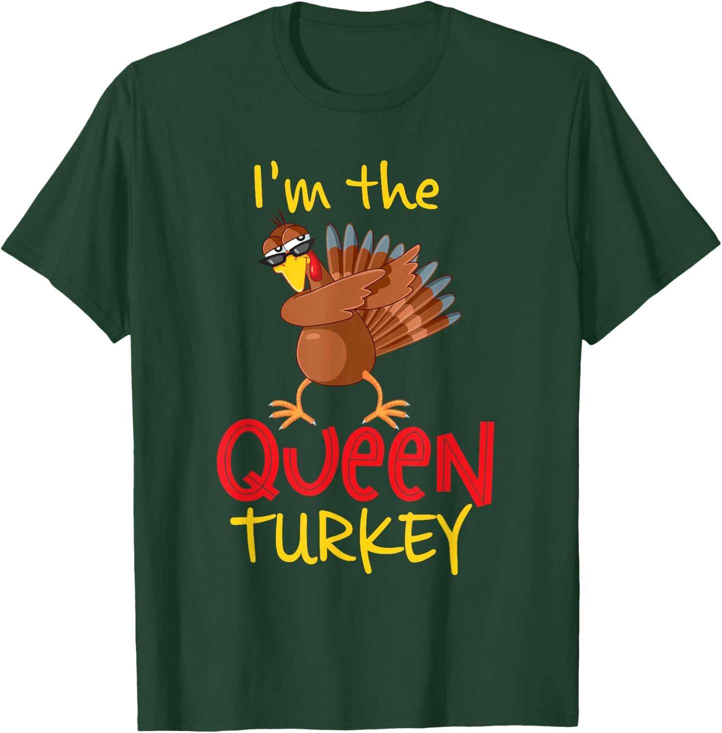 Funny Queen Turkey Matching Family Group Thanksgiving Party T-Shirt - T-Shirt | Forest