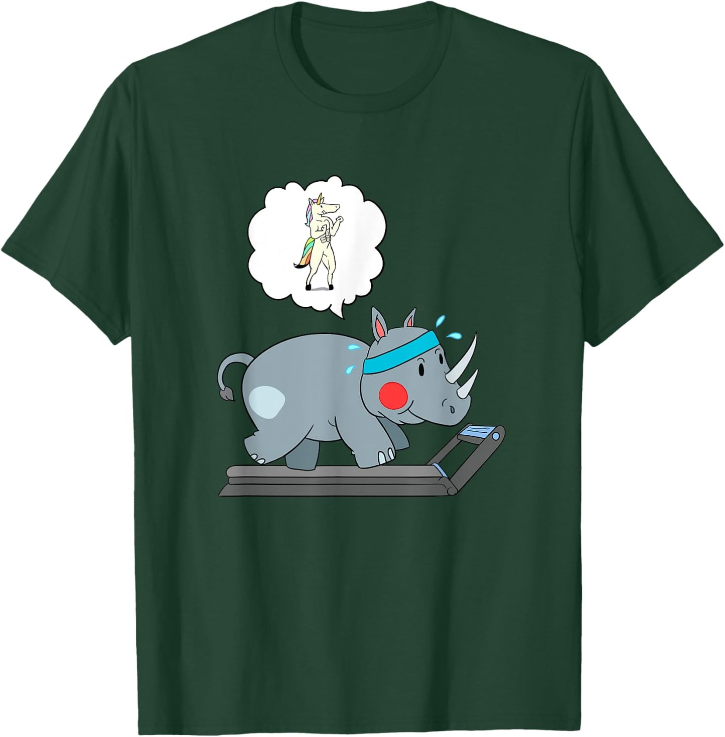 Rhino and Unicorn Cardio - Funny Running T-Shirt - T-Shirt | Forest