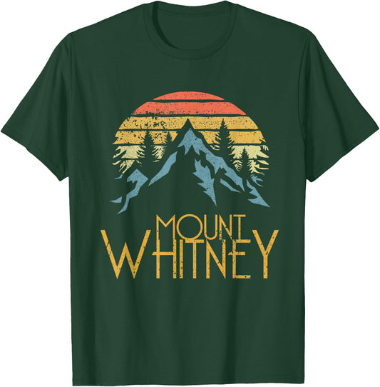 Vintage Retro Mount Whitney CA Camping Mountain T-Shirt - T-Shirt | Forest