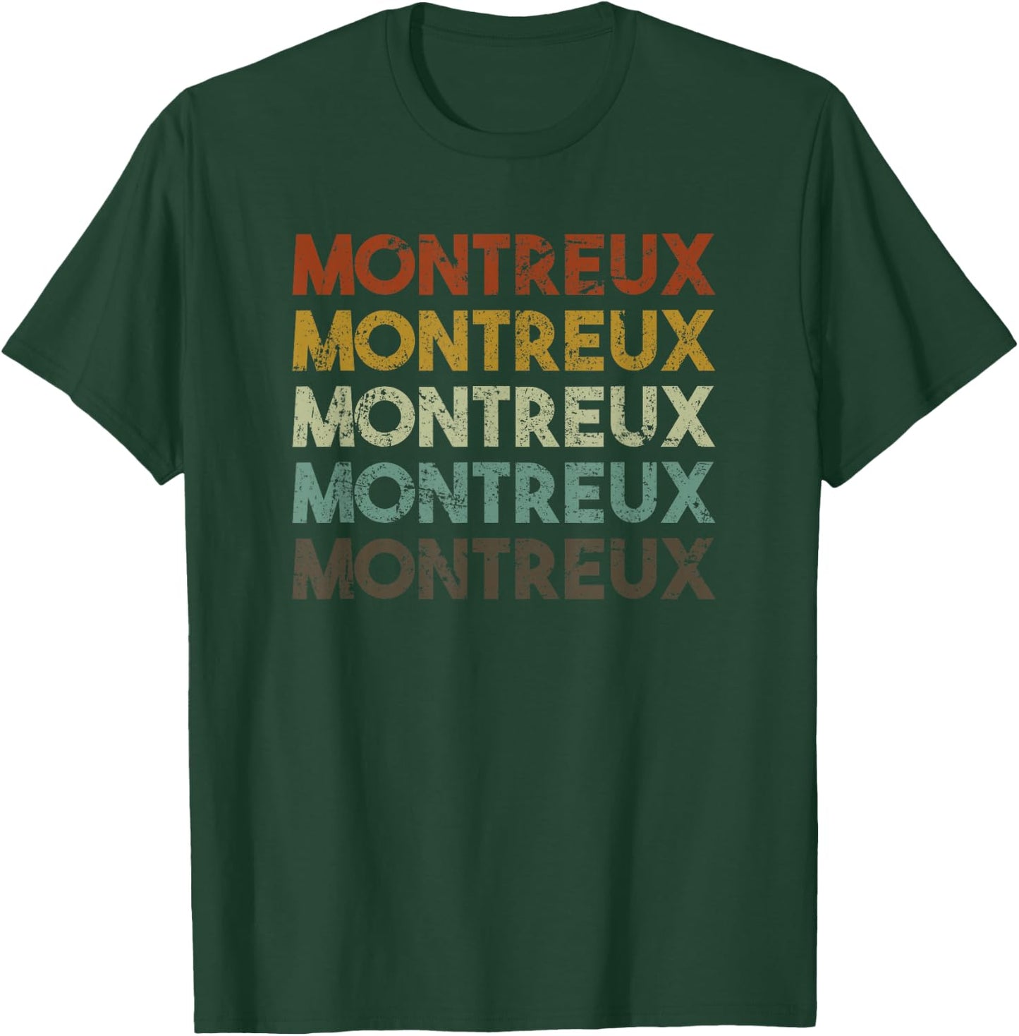 Montreux Switzerland Retro 80s Vintage T-Shirt - T-Shirt | Forest