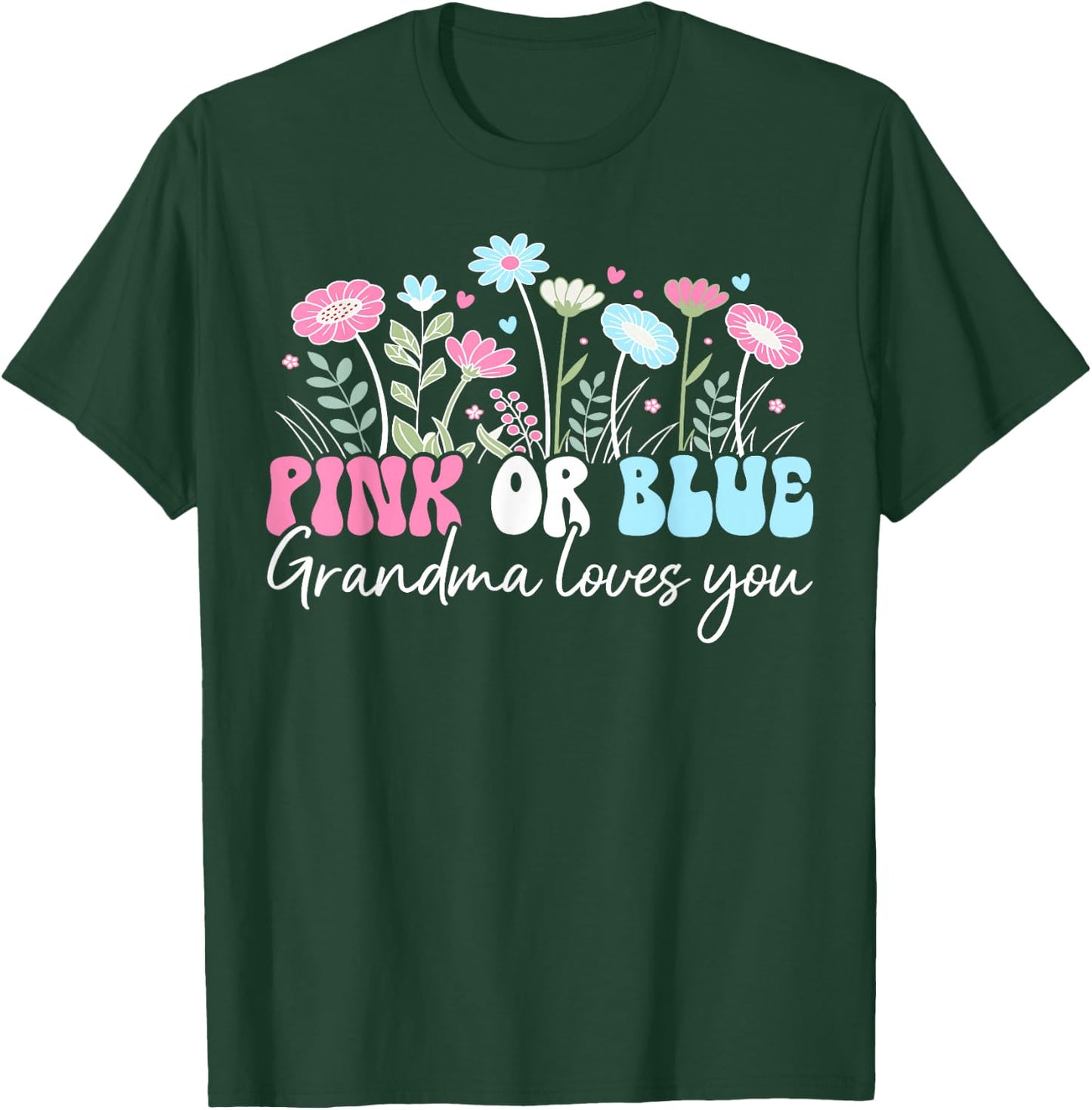 Groovy Grandma Gender Reveal Grandmother T-Shirt - T-Shirt | Forest