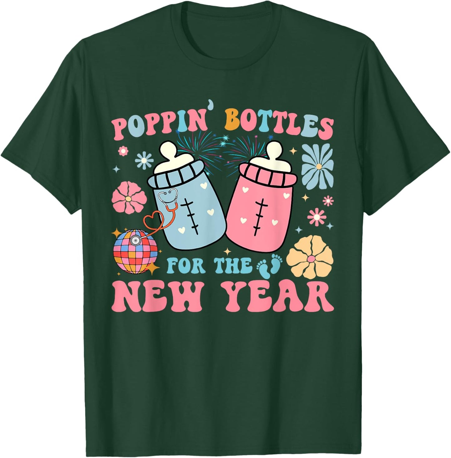 Poppin' Bottles For The New Year T-Shirt - T-Shirt | Forest