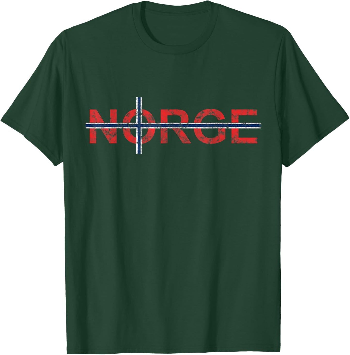Norge Norway Norwegian Flag Nordic Cross Travel Europe T-Shirt - T-Shirt | Forest