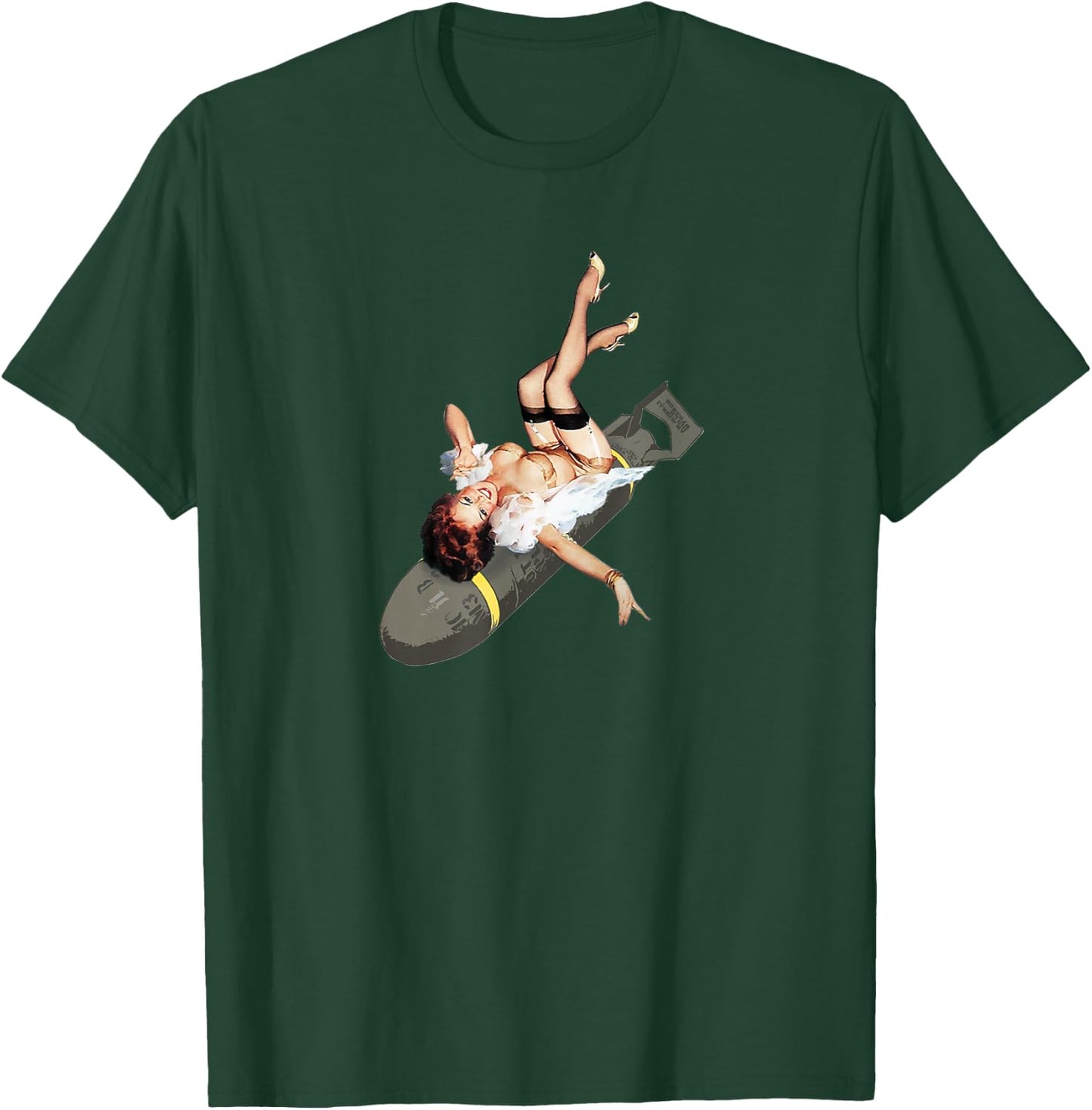 Pin Up Girl Bombs Away WWII Vintage Poster T-Shirt - T-Shirt | Forest