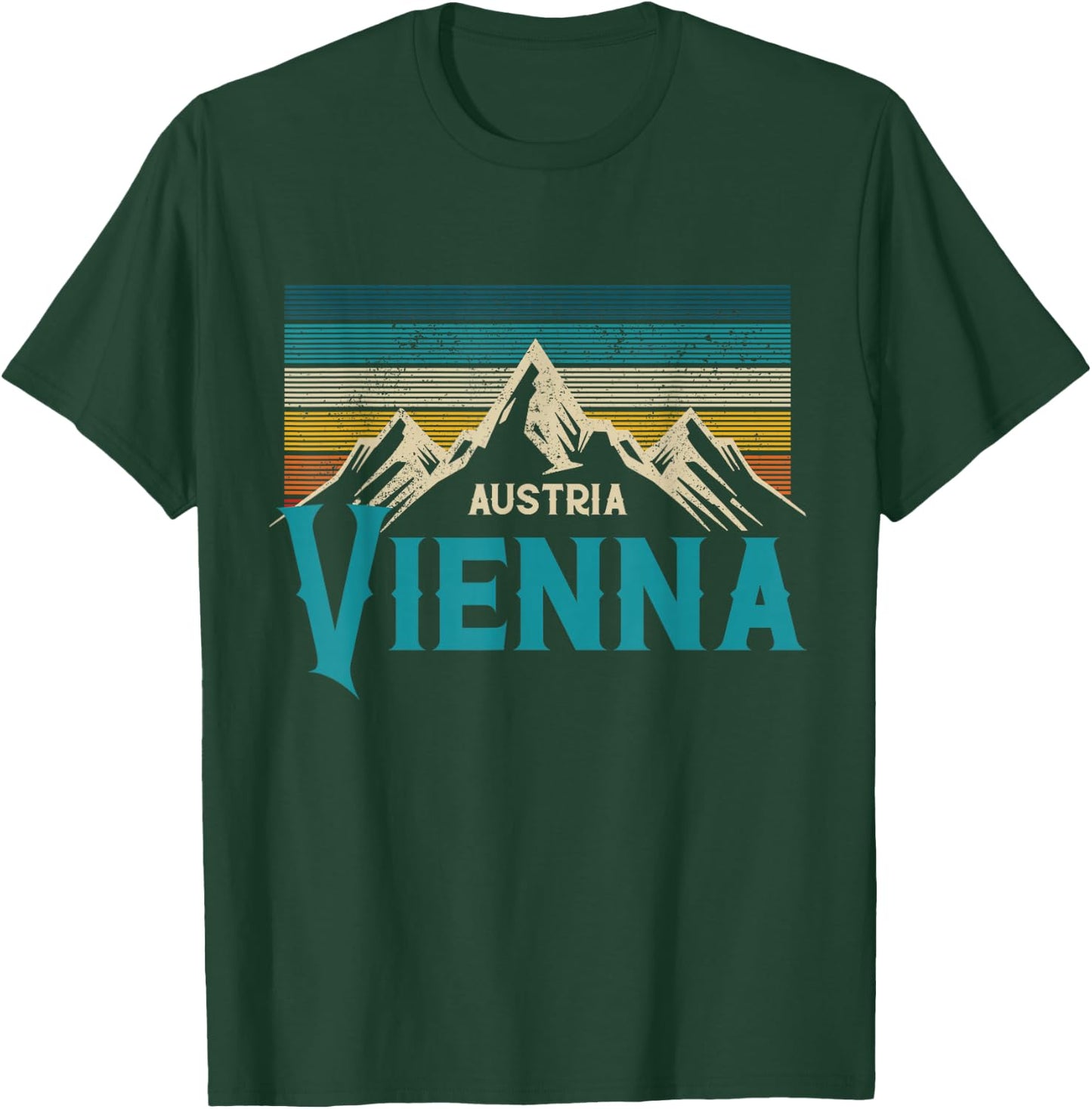 Vienna Austria Vienna Vintage Mountains Alps Ski Souvenir T-Shirt - T-Shirt | Forest