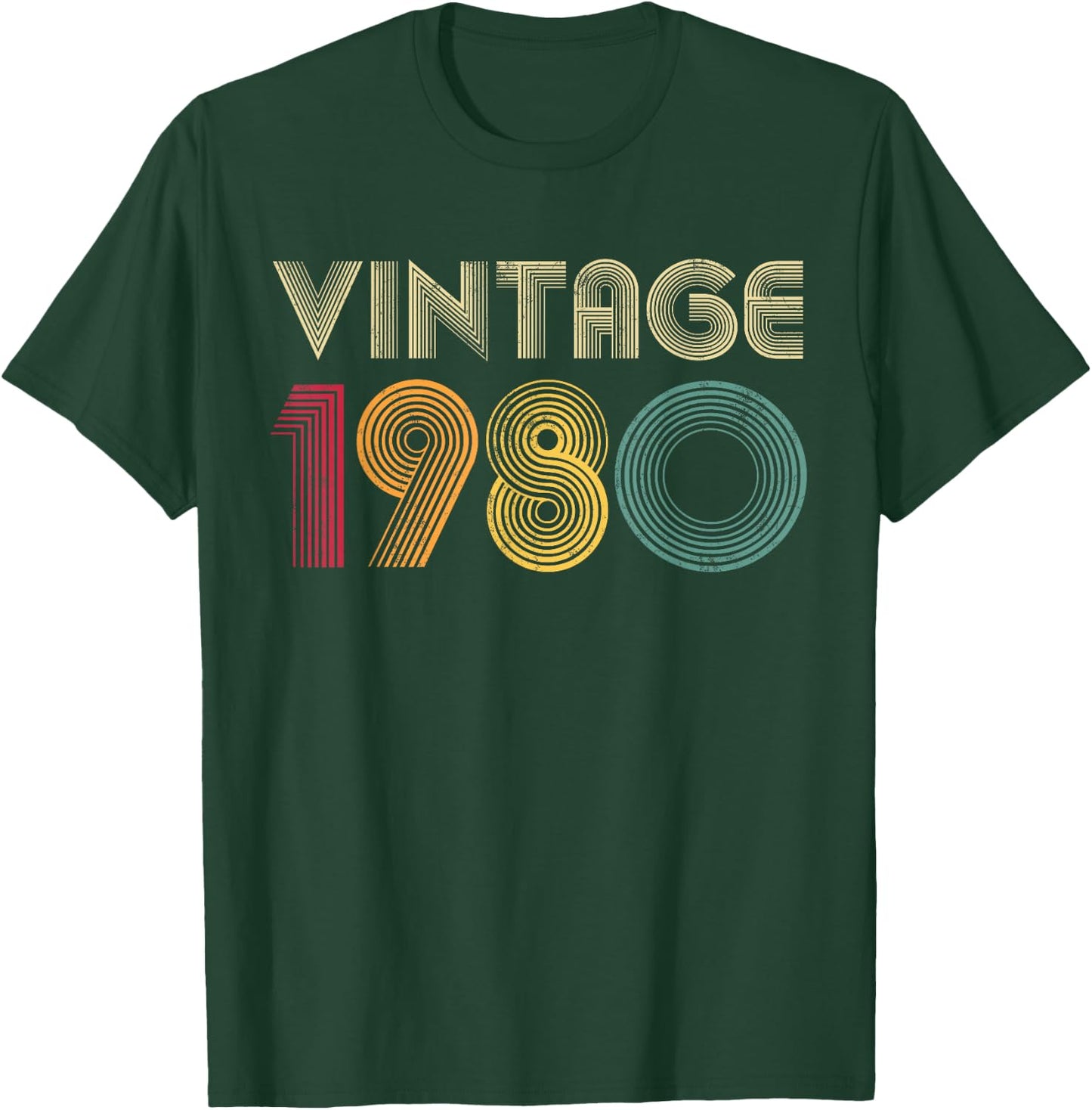45th Birthday Gift Men 1980 45 Years Old Retro T-Shirt - T-Shirt | Forest