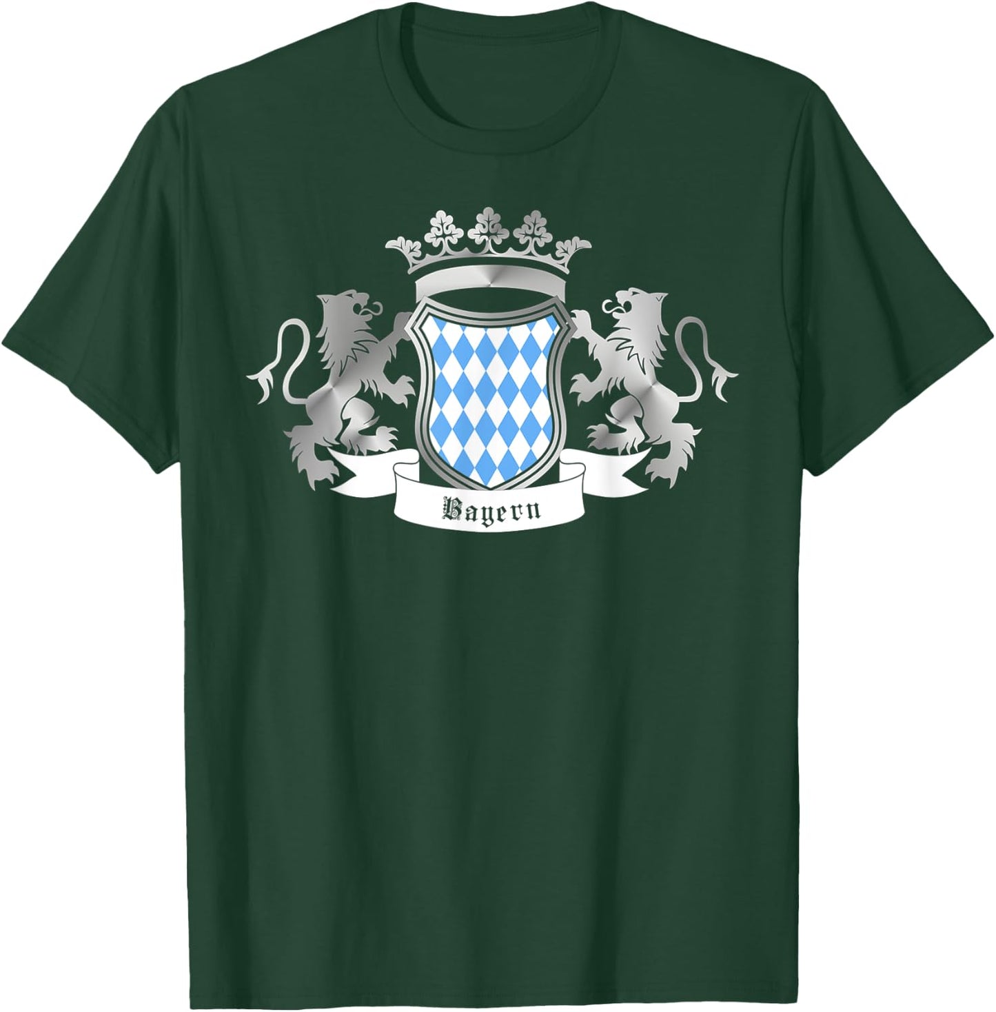 German Bavarian Silver Crest Oktoberfest Beer Lover Design T-Shirt - T-Shirt | Forest