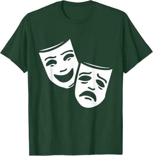 Comedy And Tragedy Greek Theater Masks T-Shirt - T-Shirt | Forest
