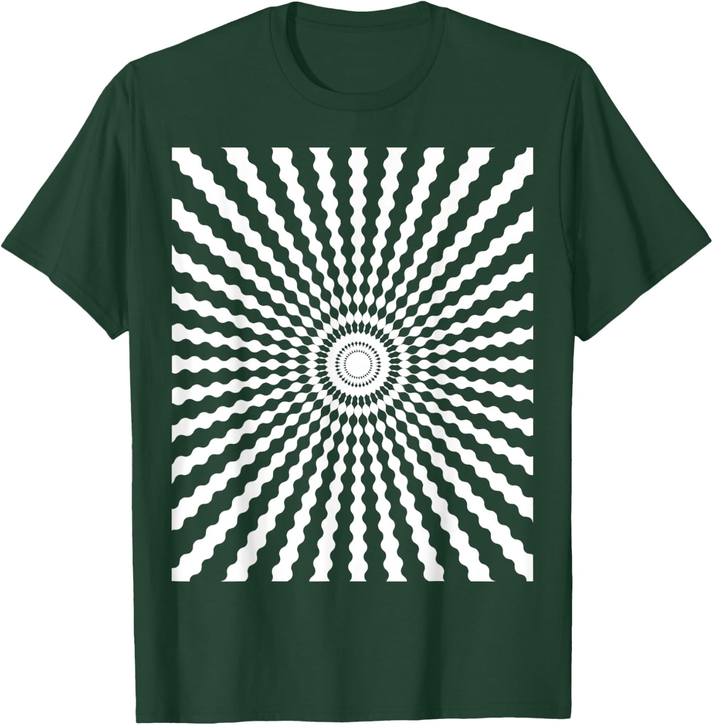 Optical Illusion Spiral | Trippy EDM Festival Shirt T-Shirt - T-Shirt | Forest
