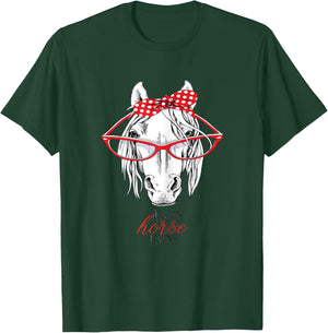 Crazy horse lady horse lover women Bandana Horseback Riding T-Shirt - T-Shirt | Forest