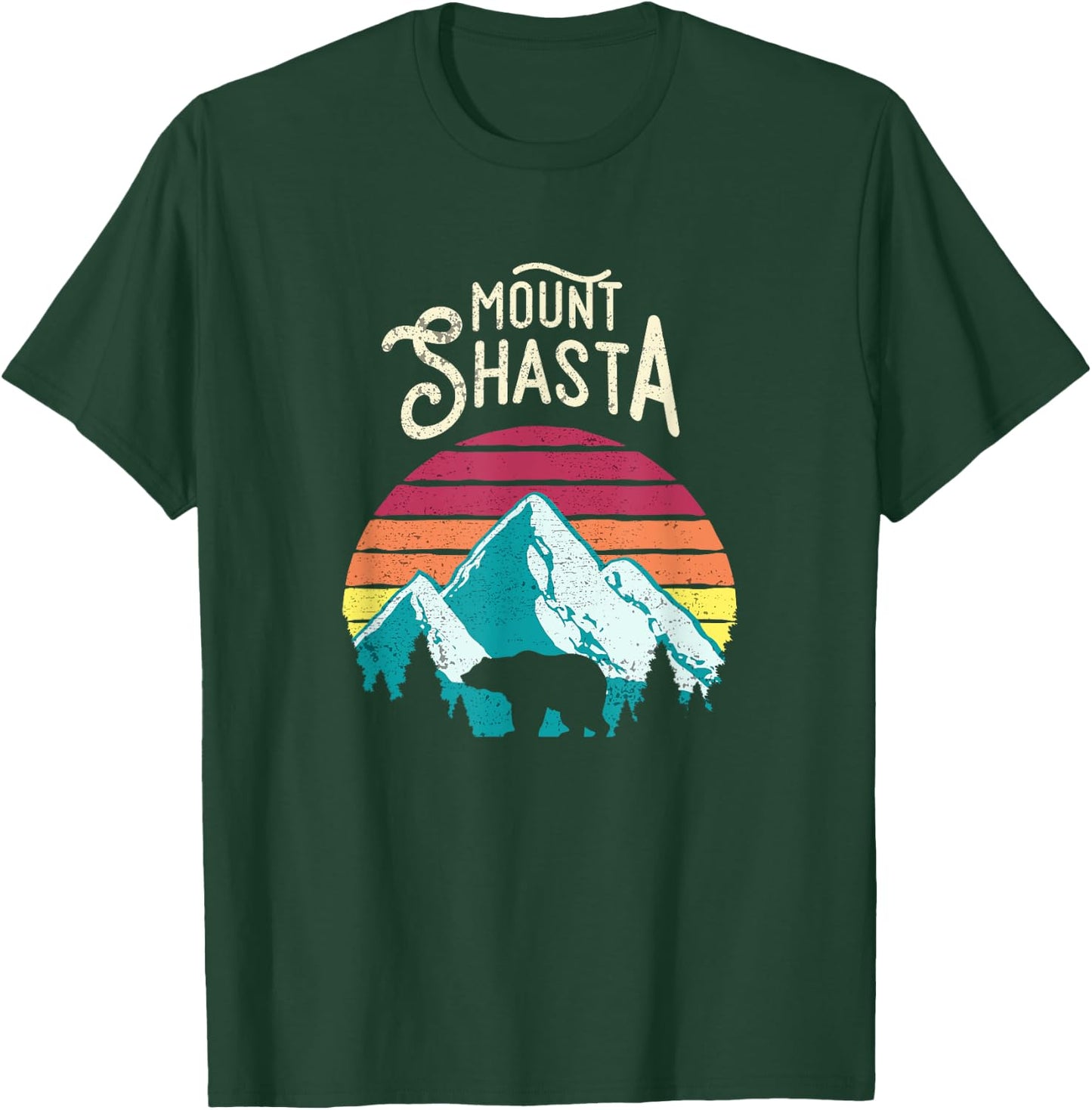 Retro Vintage Mount Shasta California Mountains Bear T-Shirt - T-Shirt | Forest