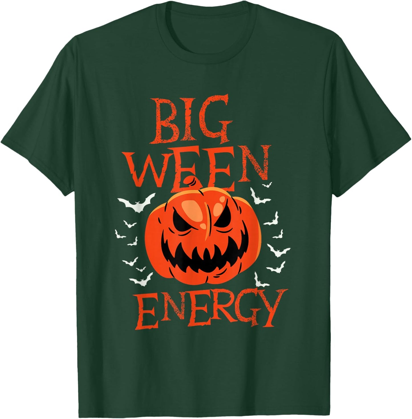 Big Ween Energy - Big Halloween Carved Pumpkin Head T-Shirt - T-Shirt | Forest