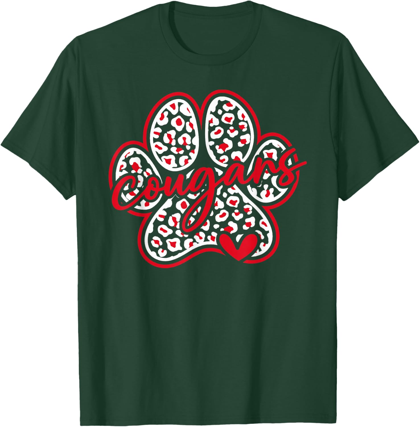 Vintage Cougars School Sports Team Spirit Back To School T-Shirt - T-Shirt | Forest