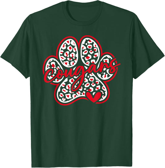 Vintage Cougars School Sports Team Spirit Back To School T-Shirt - T-Shirt | Forest