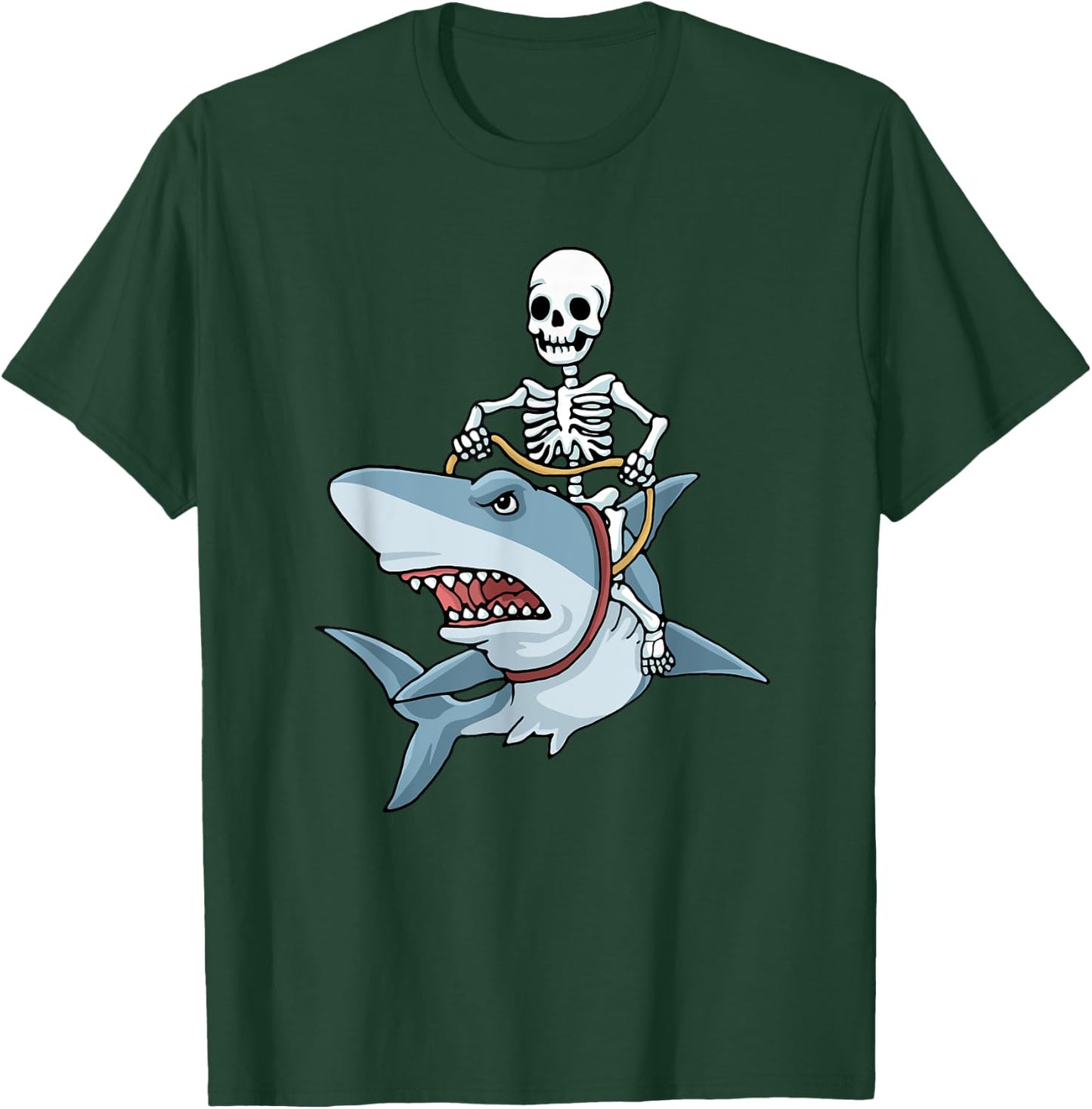 Halloween shark skeleton funny Halloween T-Shirt - T-Shirt | Forest