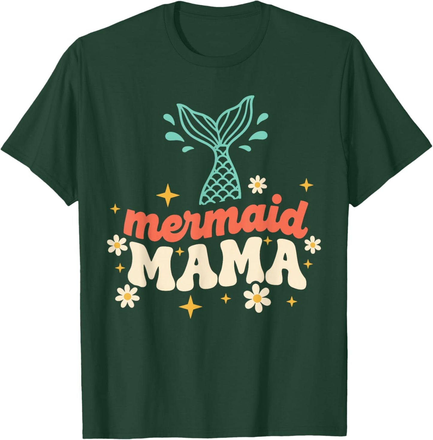 Mom of Birthday Girl Mermaid Costume Women, Mermaid Mama T-Shirt - T-Shirt | Forest