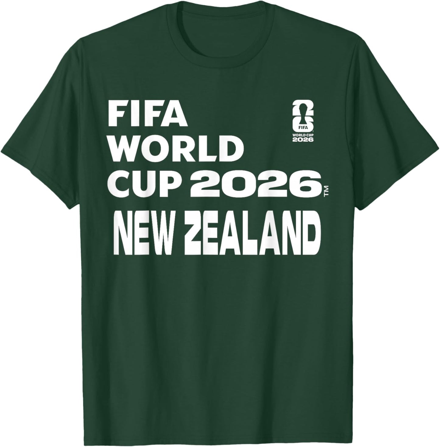FIFA World CUP26 New Zealand Block Letters T-Shirt - T-Shirt | Forest