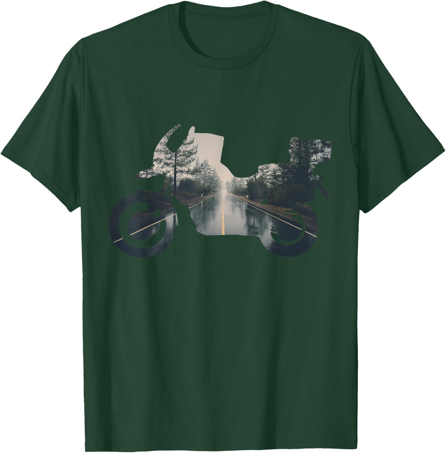 Adventure Motorcycle Bike Travel Off Road Nature T-Shirt - T-Shirt | Forest