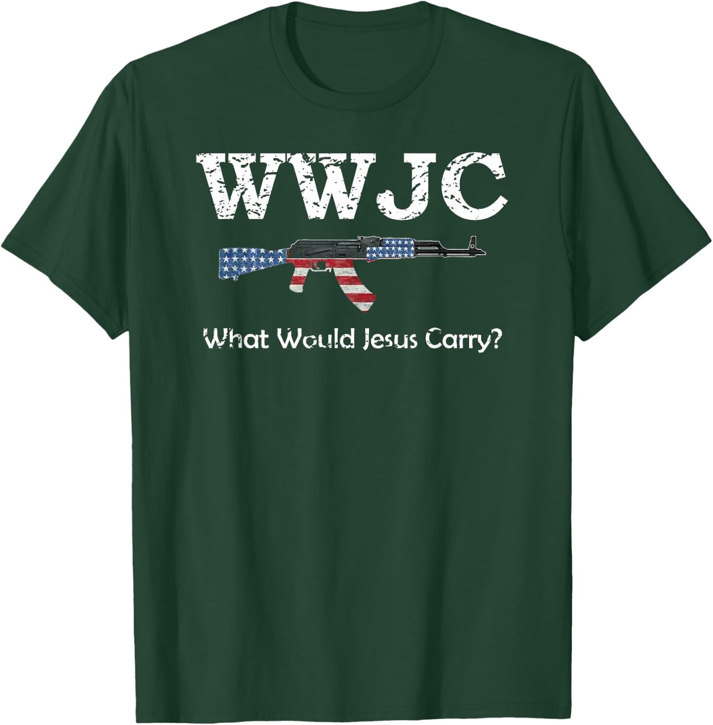 Funny "What Would Jesus Carry?" Pro Gun 2nd Amendment shirt T-Shirt - T-Shirt | Forest