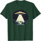 Funny UFO Beaming a Cat for Space Enthusiasts Women Kids T-Shirt - T-Shirt | Forest