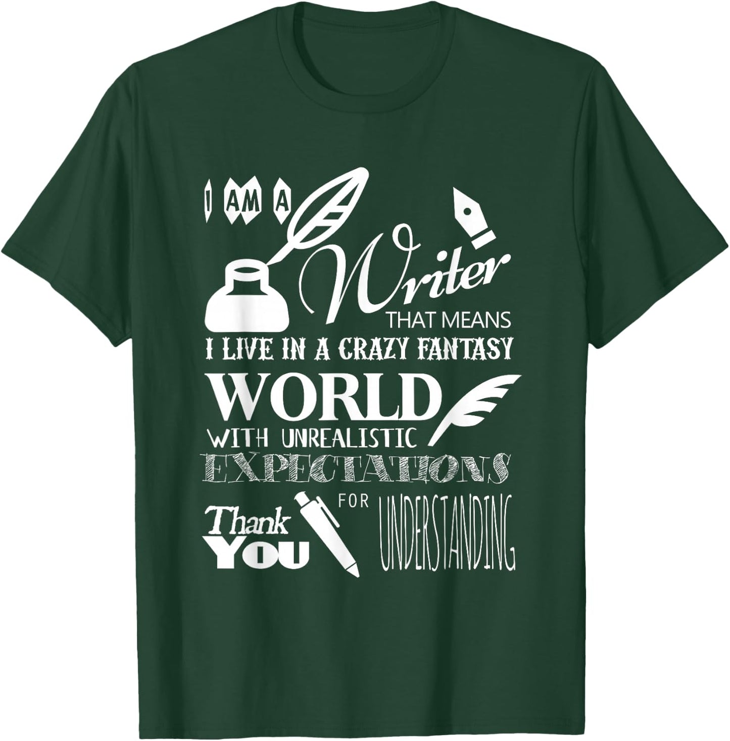with German Text "Ich bin ein Schriftsteller, der ... Schreiber T-Shirt - T-Shirt | Forest