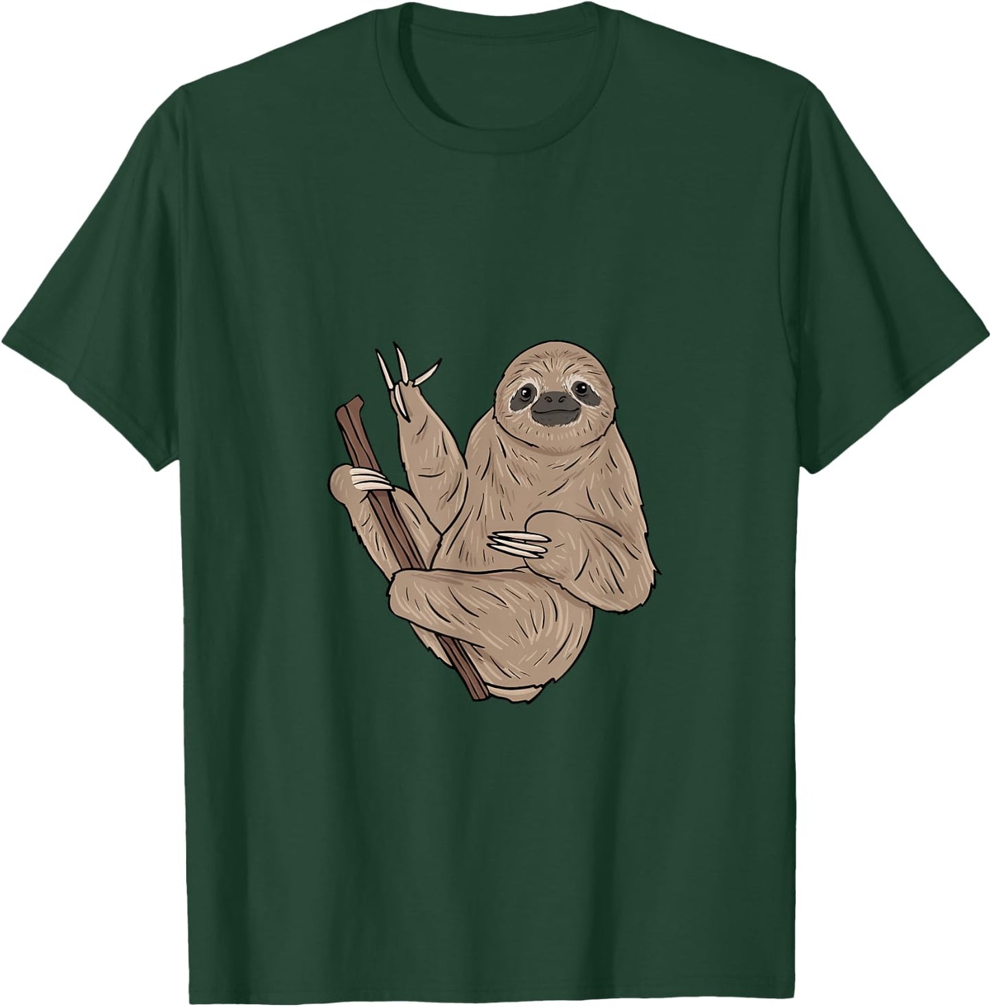 ILY Sloth ASL Hand Gesture Deaf Hearing Loss Awareness T-Shirt - T-Shirt | Forest